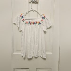Crewcuts/J. Crew white embroidered t-shirt